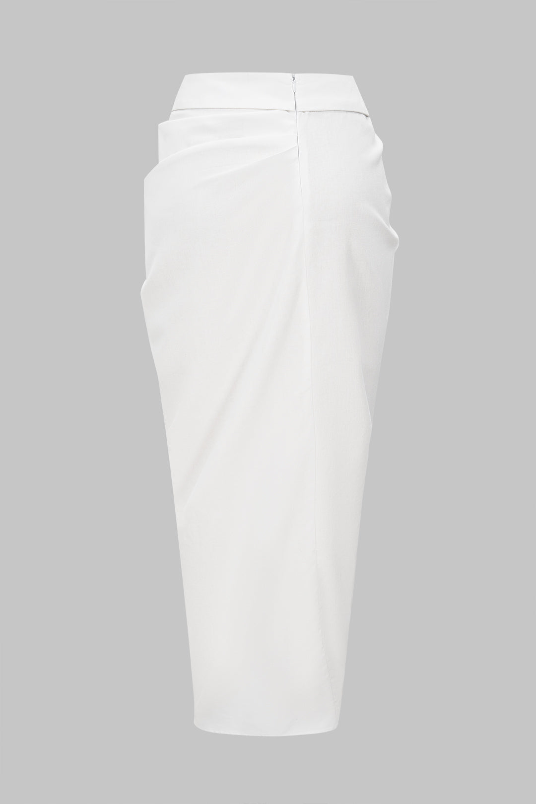Linen Ruched Split Asymmetrical Skirt