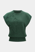 Knit 3D Flower Embroidery Tank Top