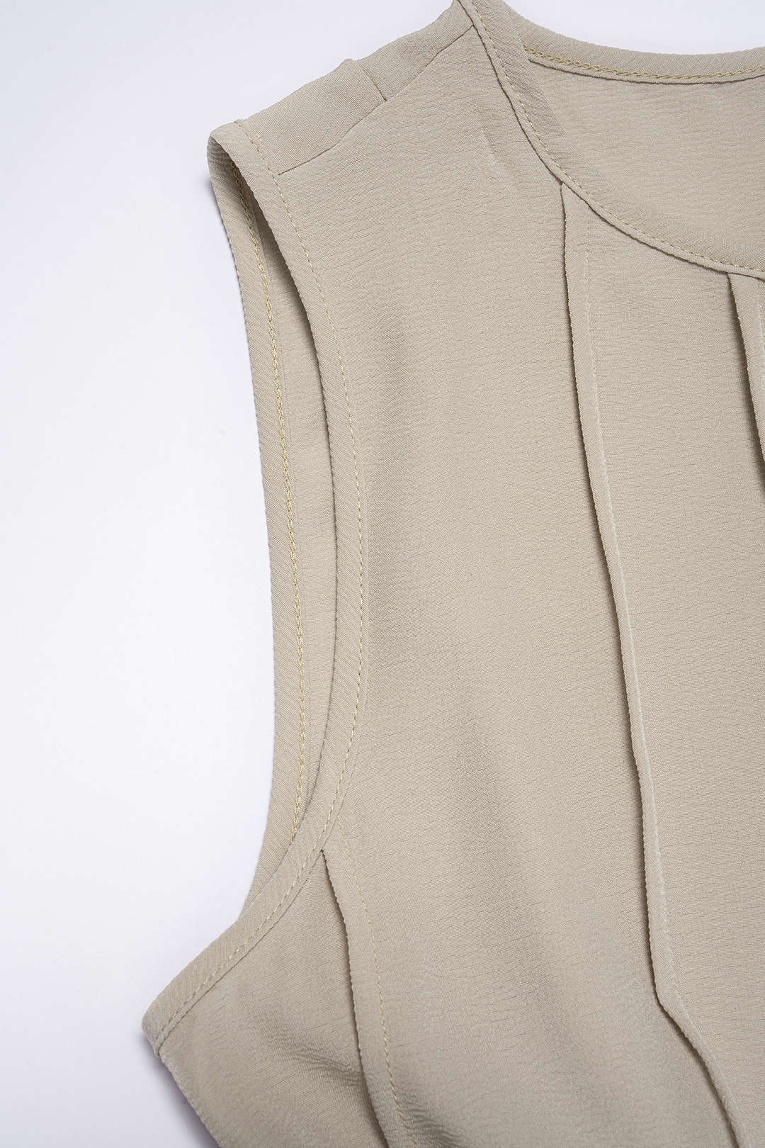 Round Neck Sleeveless Midi Dress
