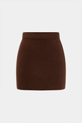 Knit Solid Mini Skirt