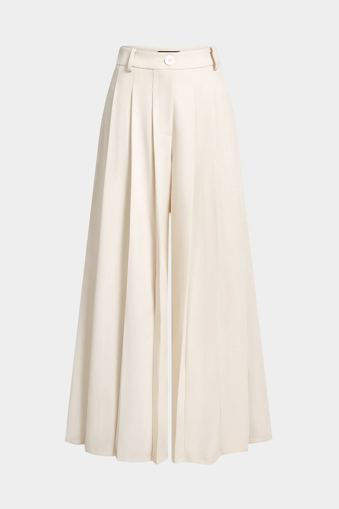 Solid Pleated Wide Leg Pants