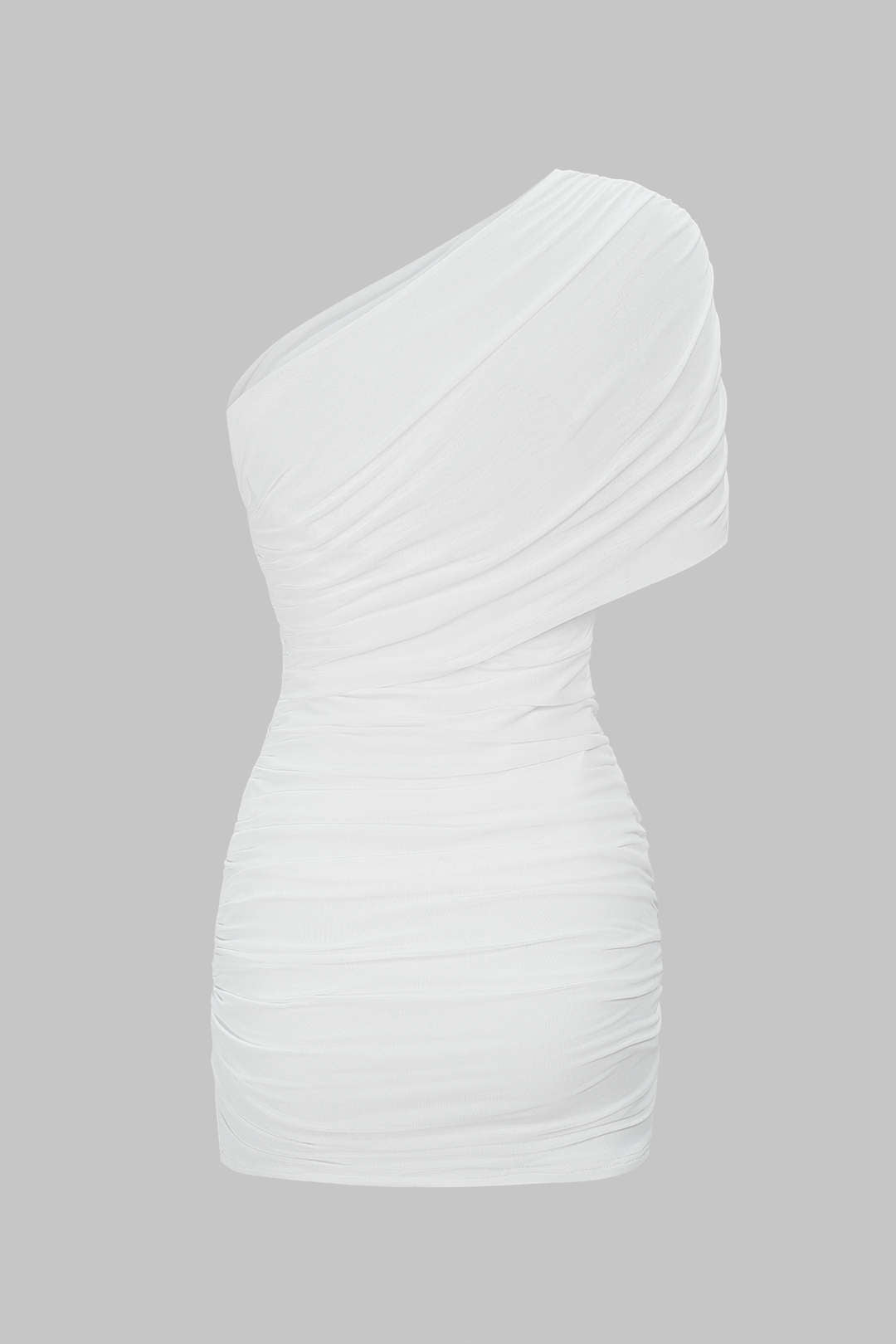 Mesh One Shoulder Sleeveless Mini Dress
