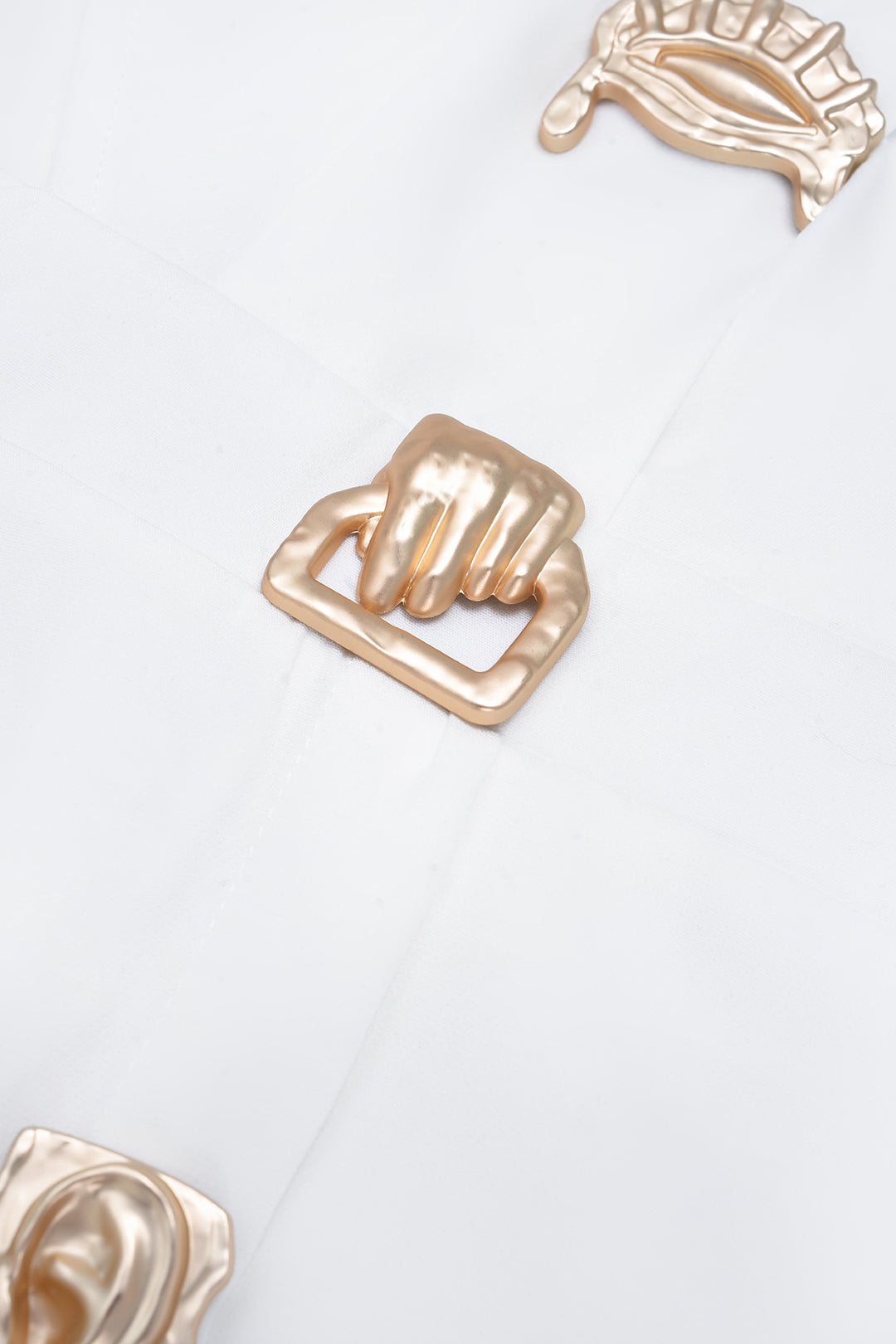 Lapel Metallic Irregular Button Cut Out Sleeveless Mini Dress