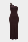 One Shoulder Asymmetrical Sleeveless Maxi Dress