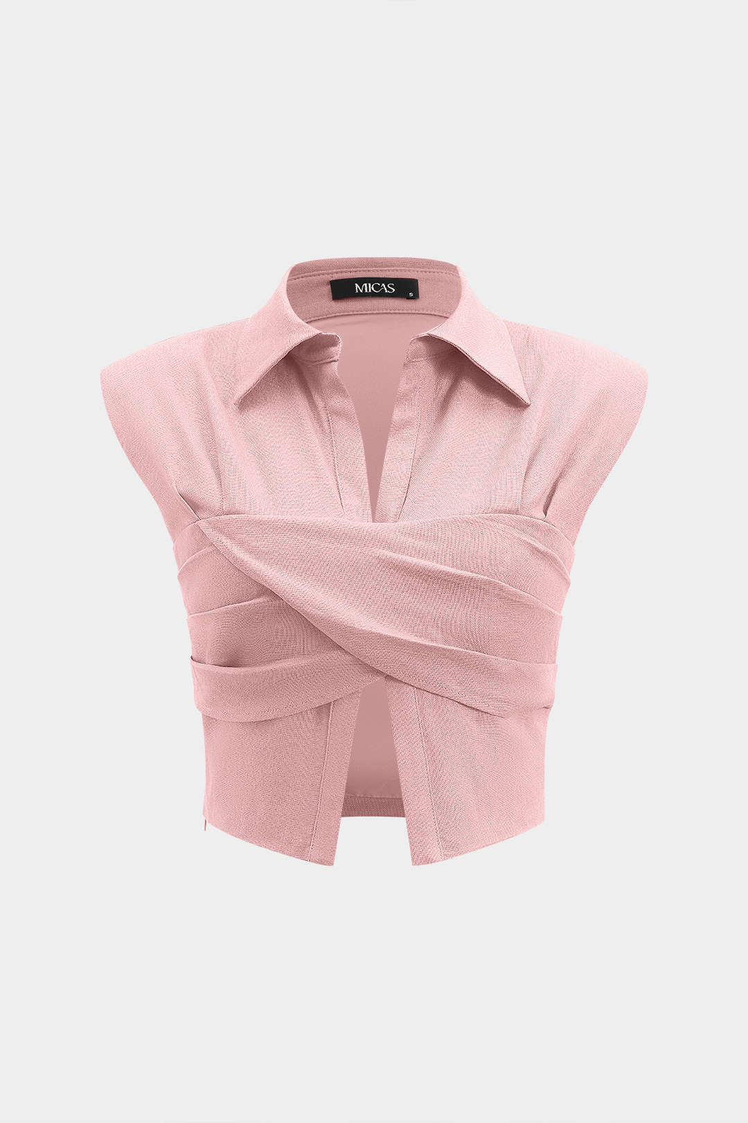 Linen Crossed Ruched Tank Top