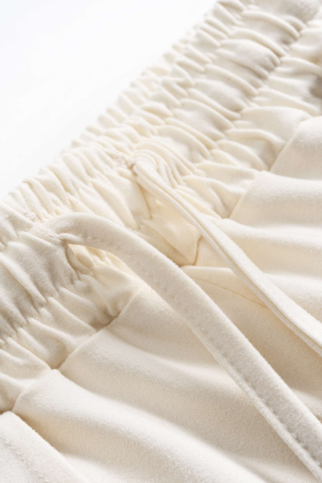 Ruched Long-Sleeve Top And Tie-Up High Waist Wide Leg Trousers Set