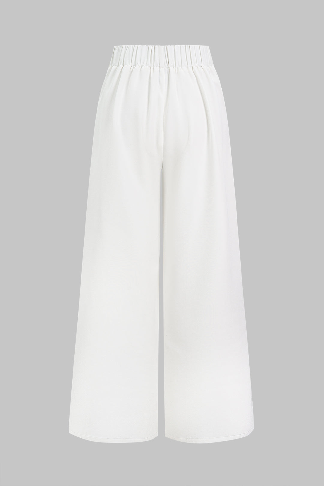 Solid High Waist Wide Leg Pants