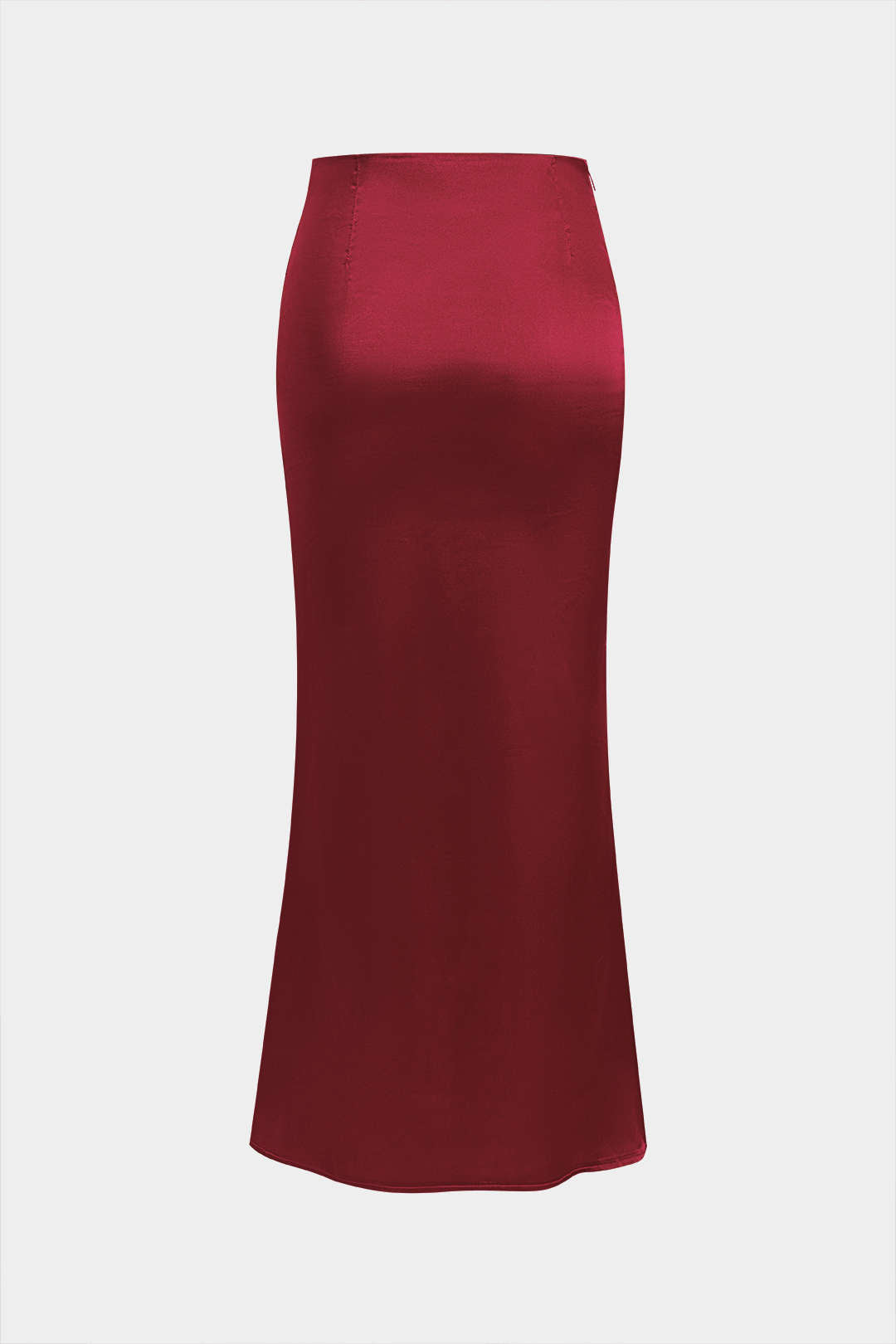 Solid Satin Zipper Skirt