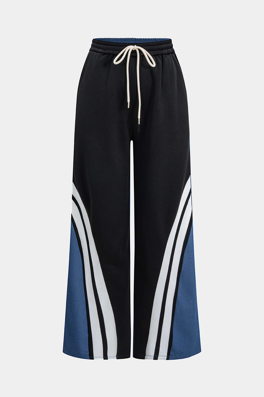 Stripes Print Patchwork Trousers