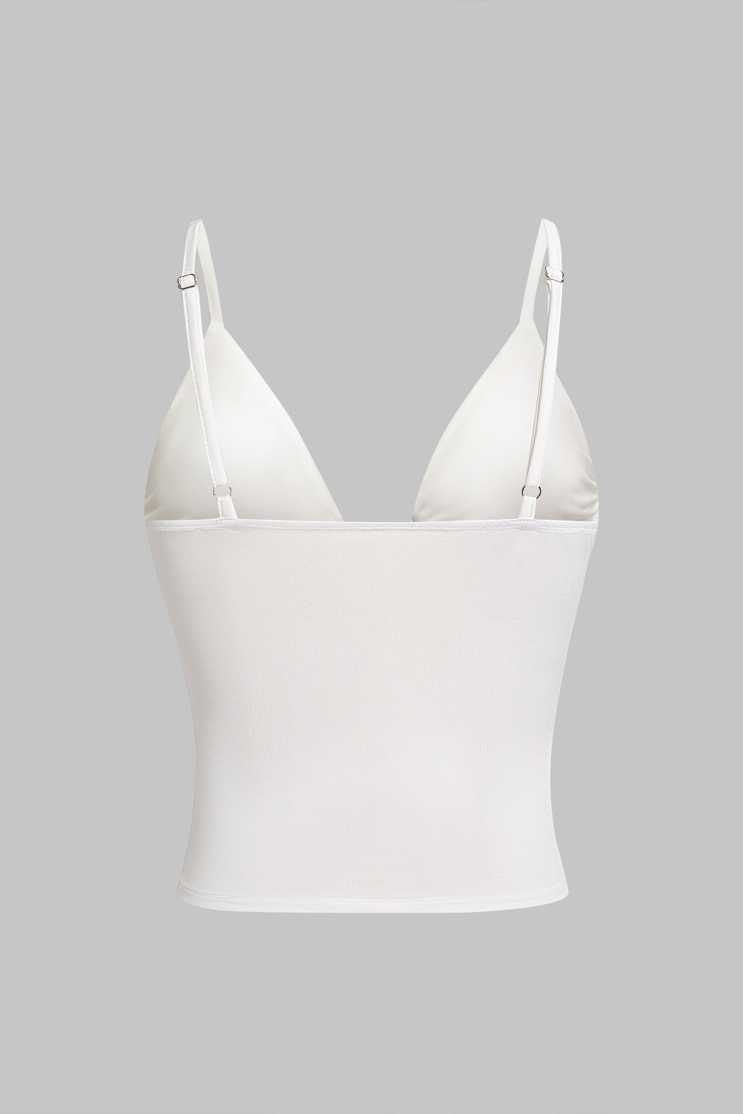Metallic V-Neck Ruched Cami Top