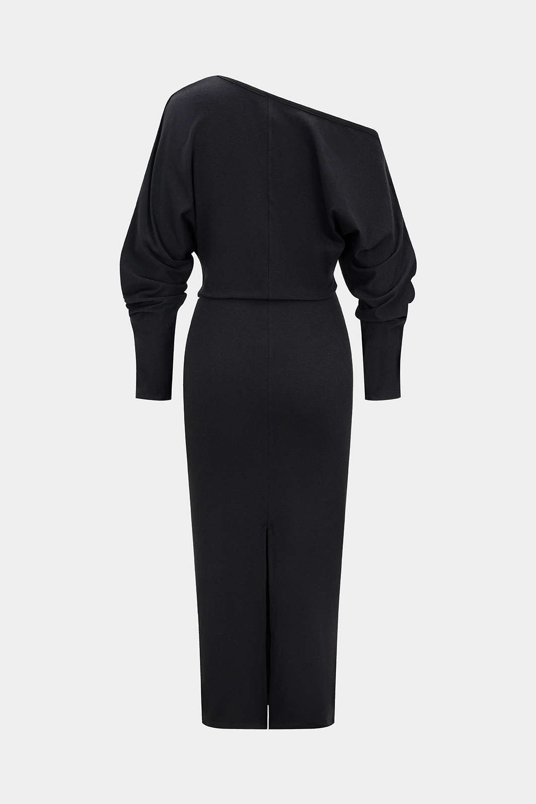 One Shoulder Long Sleeve Midi Dress