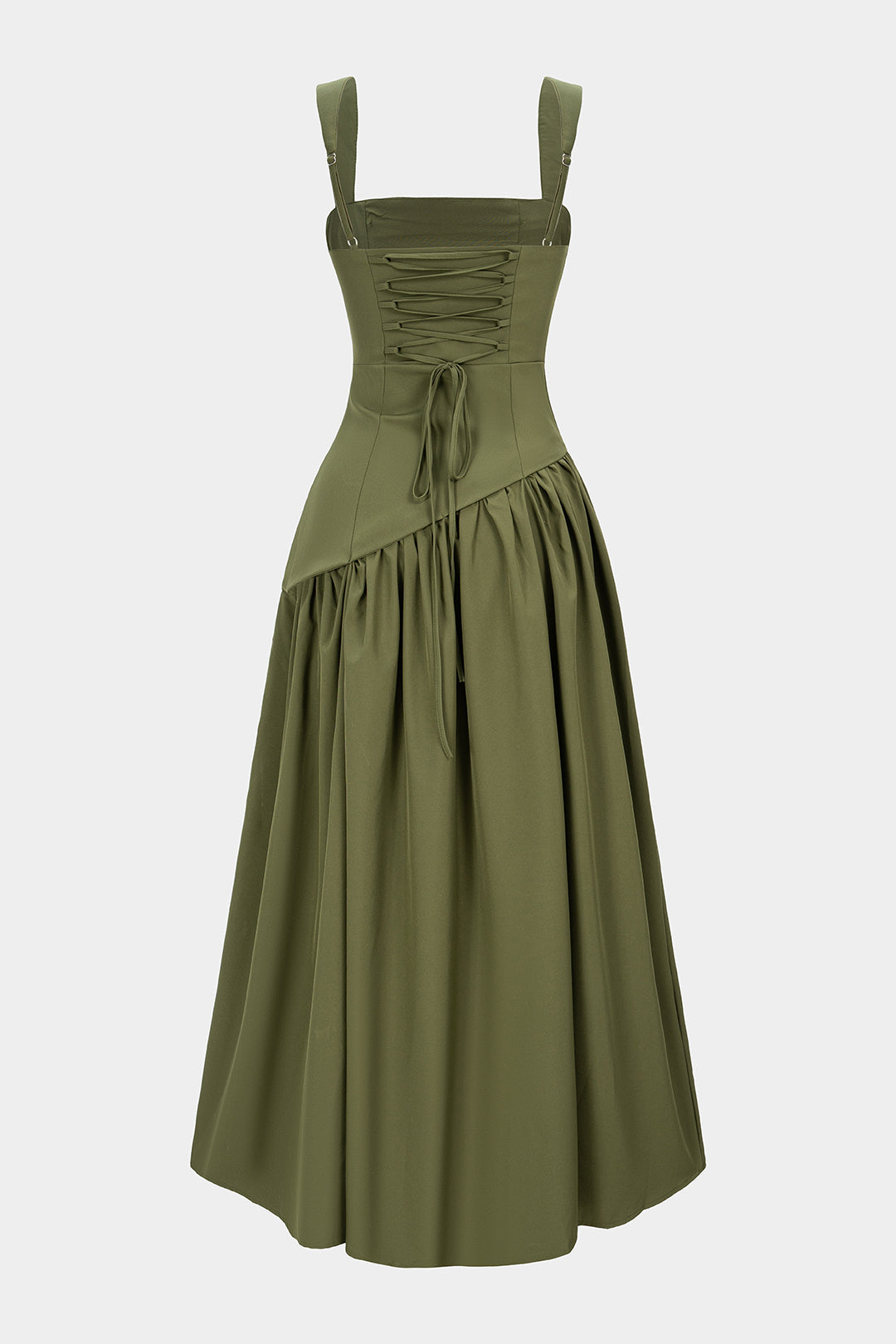 Asymmetrical Ruched Sleeveless Midi Dress With Scarf