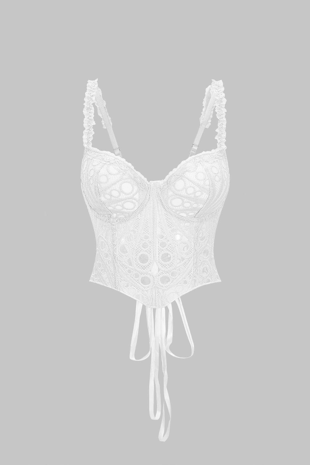 Lace Trim Bustier Corset Tie-Back Cami Top