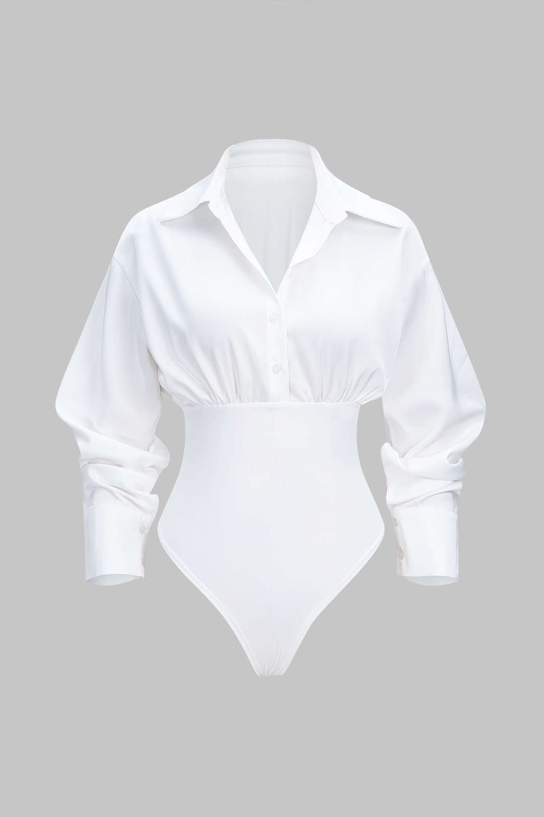 Solid Patchwork Long Sleeve Bodysuit