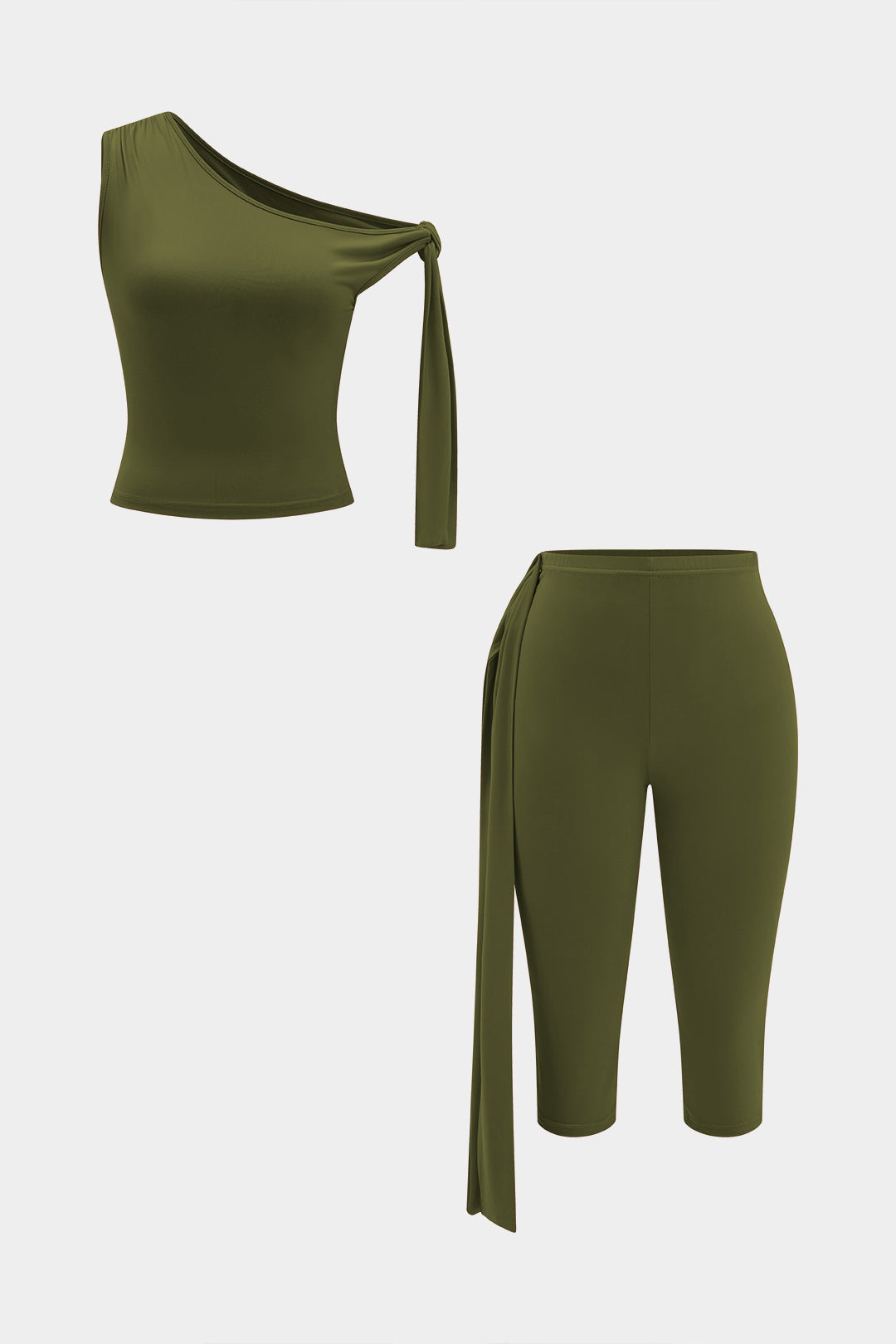 Tie-Up Detail Top And Shorts Set