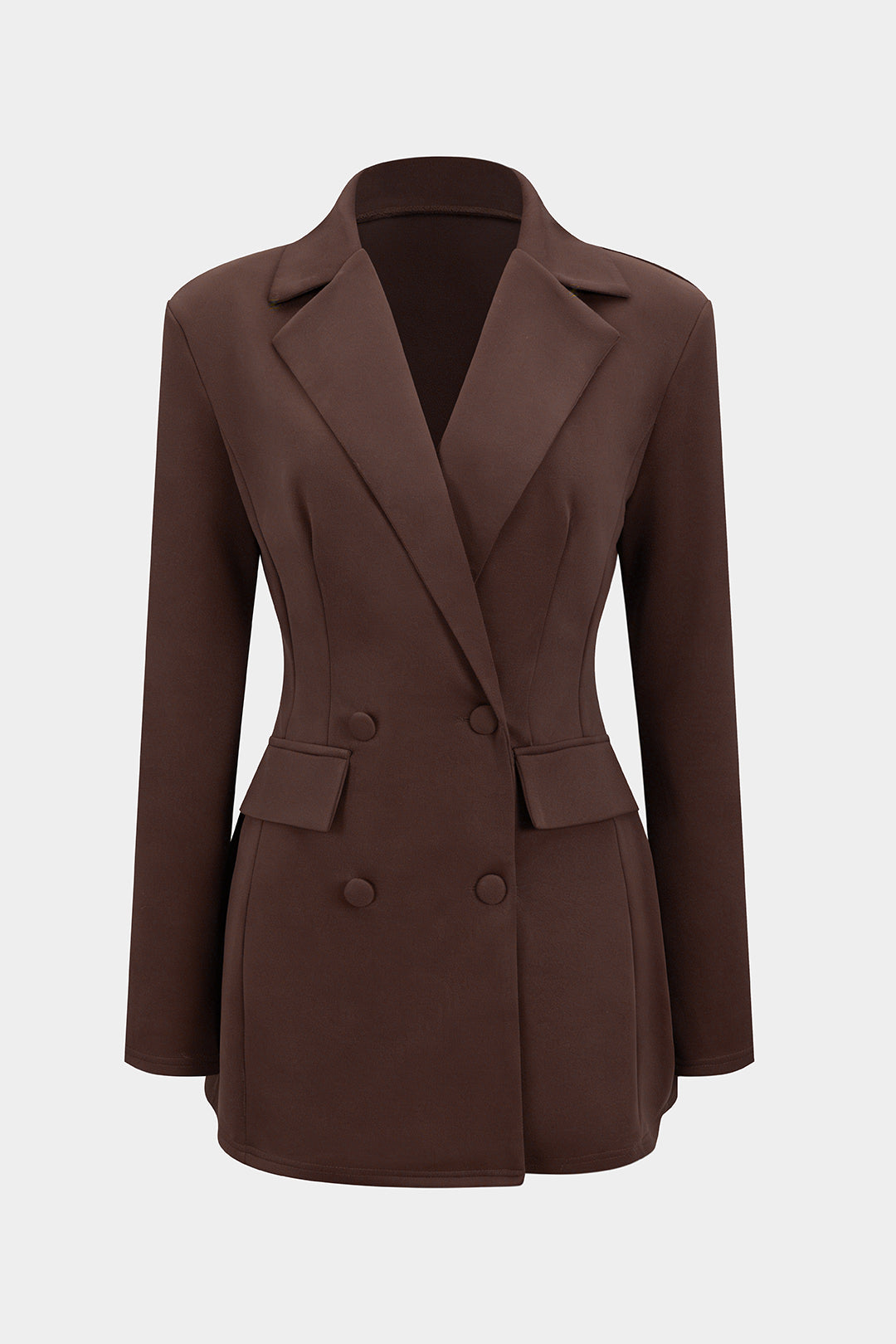 Notched Lapel V-Neck Mini Dress