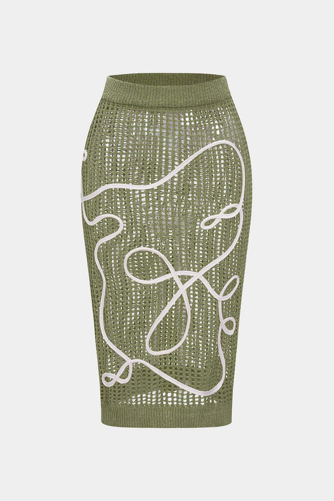 Knit 3D Embroidery Print Skirt