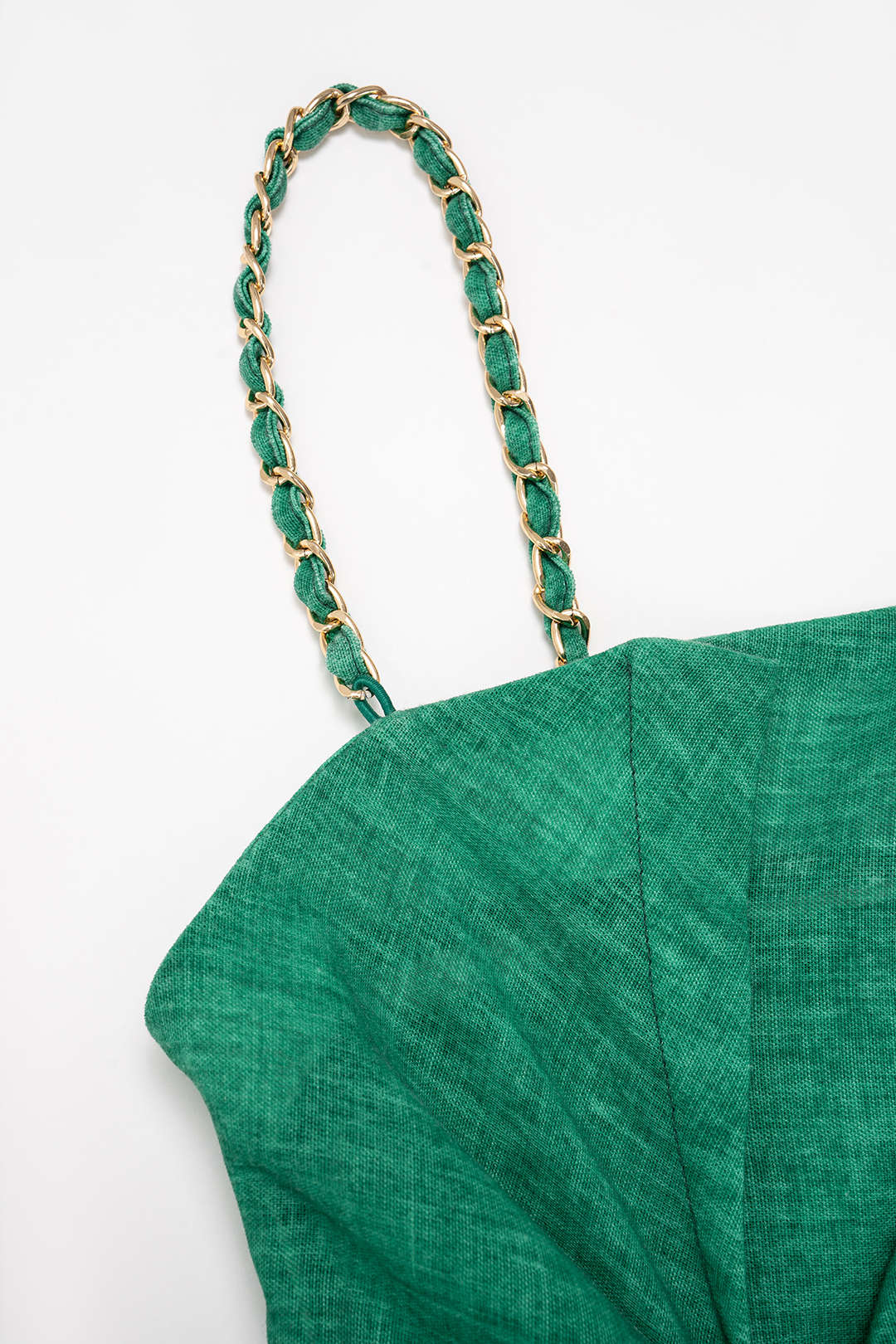 Metallic Chain Asymmetrical Sleeveless Mini Dress