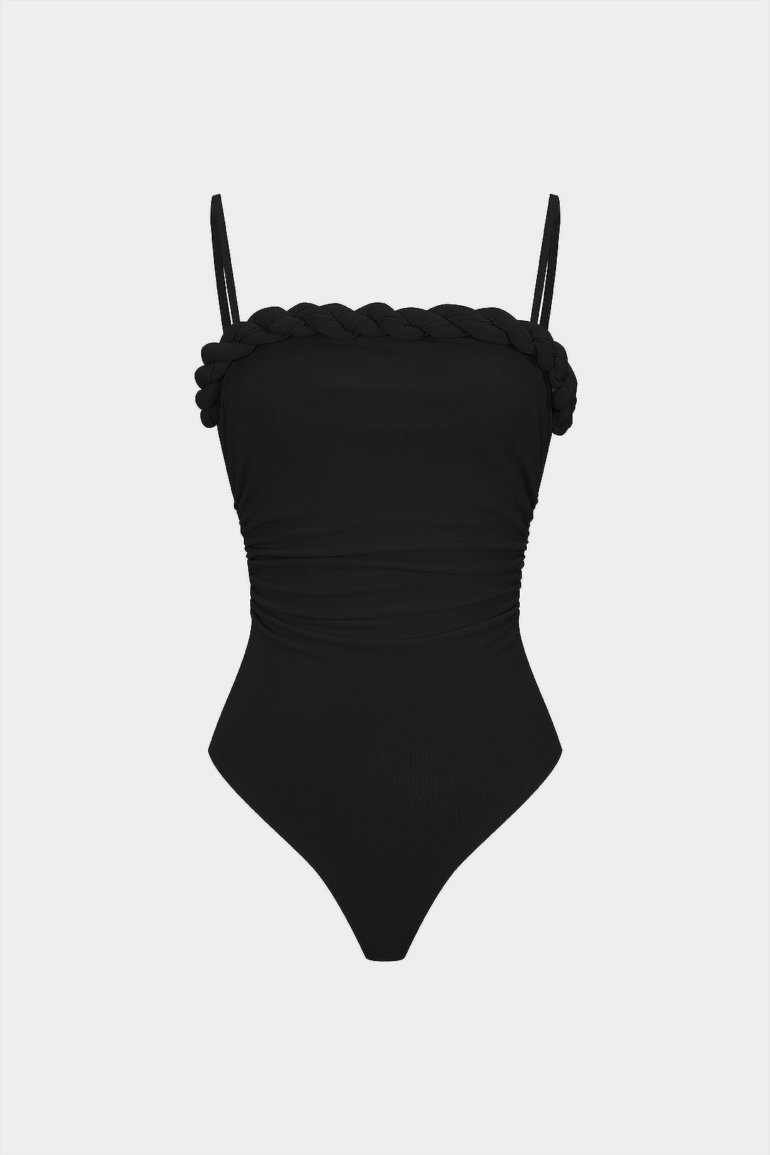 Solid Twist Knot Ruched Sleeveless Bodysuit