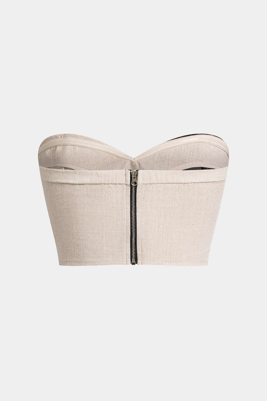 Contrast Zipper Tube Top