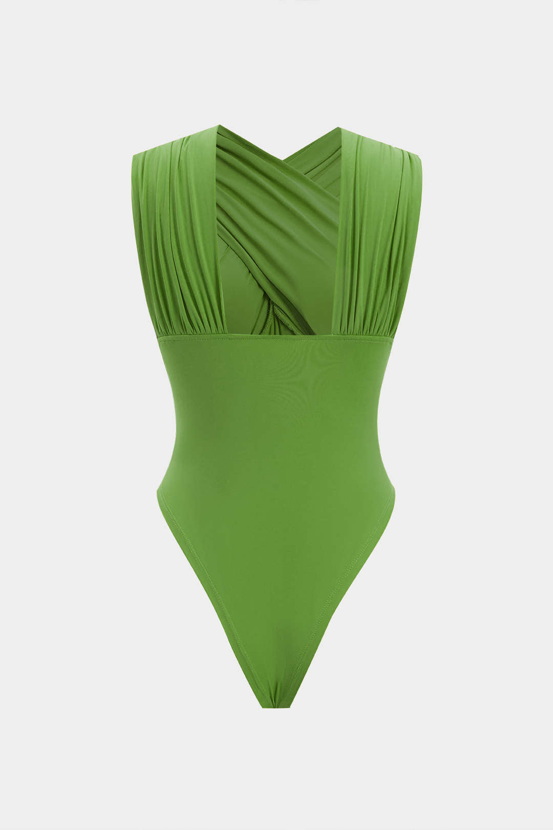 Ruched Crossed Backless Bustier Bodysuit
