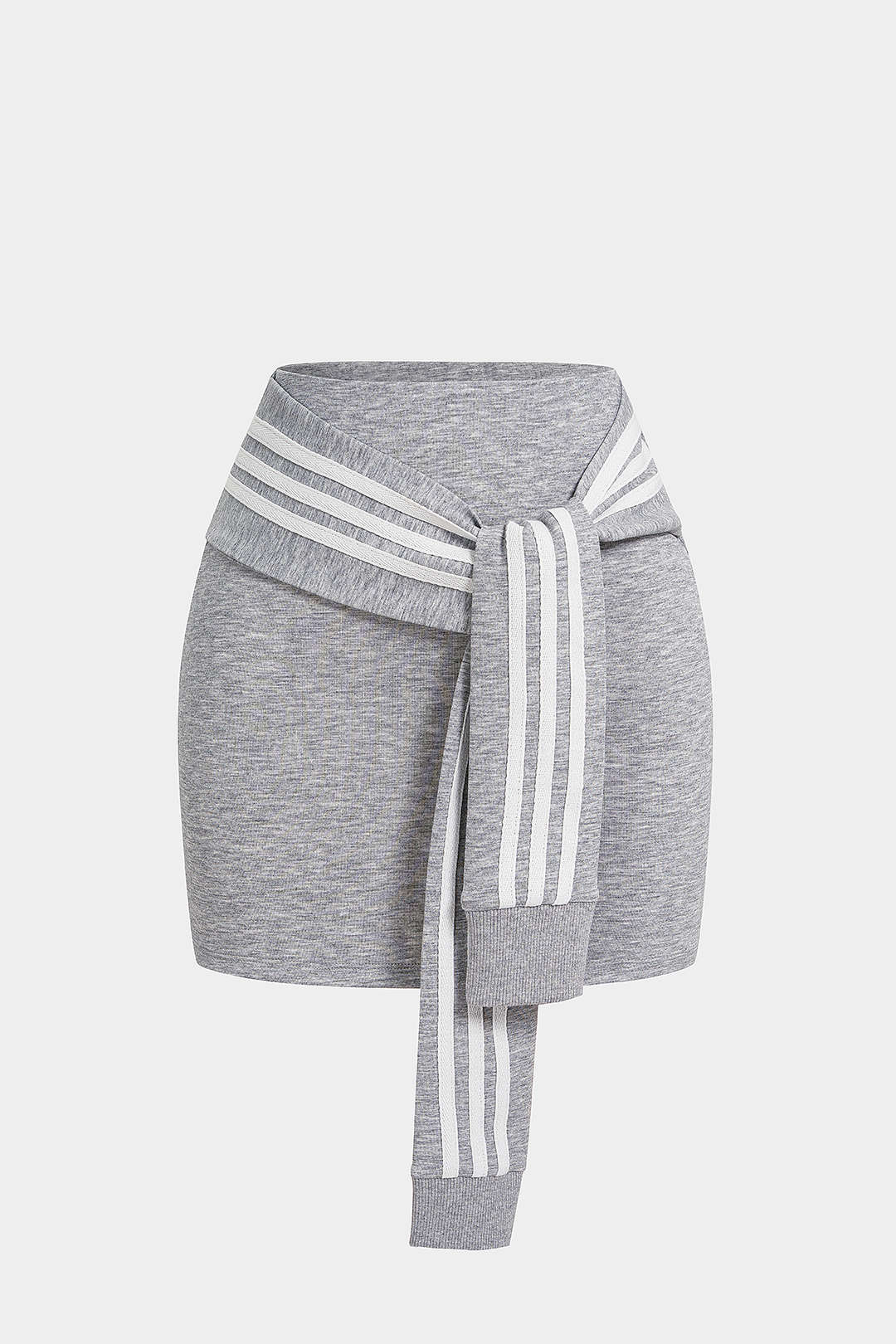 Contrast Stripes Tie-Up Skirt