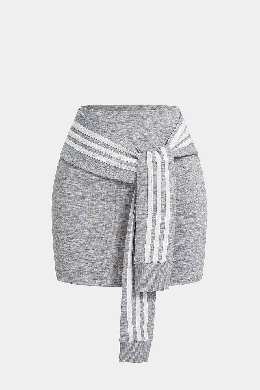 Contrast Stripes Tie-Up Skirt