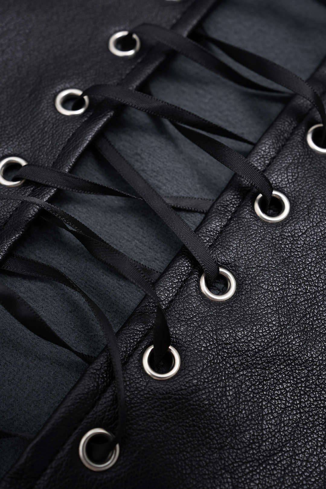 Faux Leather Tie-Back Corset Strapless Tube Top