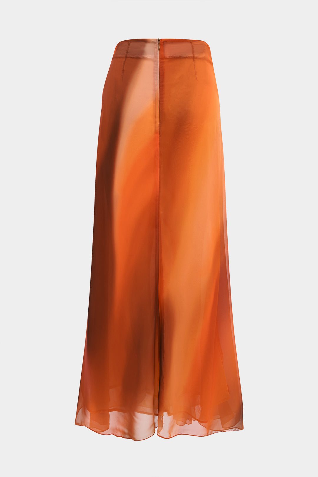 Ombre Print Chiffon Ruched Skirt