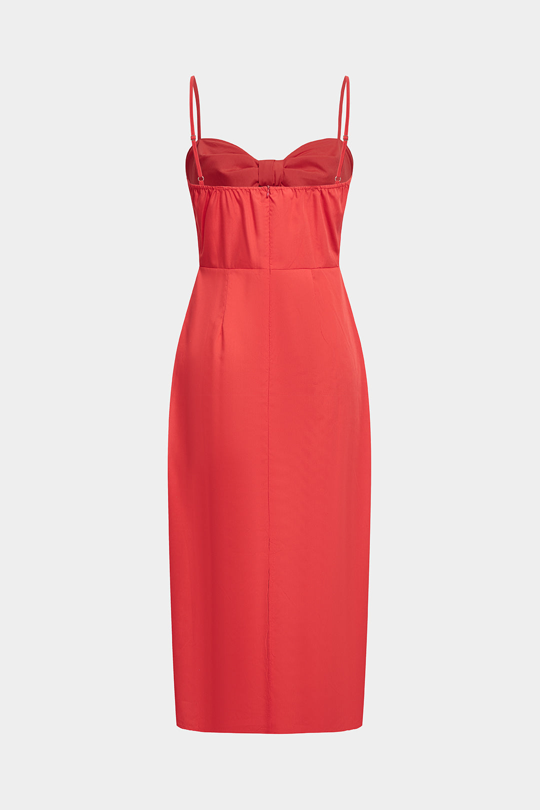 Embroidery Bow Cut Out Zipper Sleeveless Midi Dress