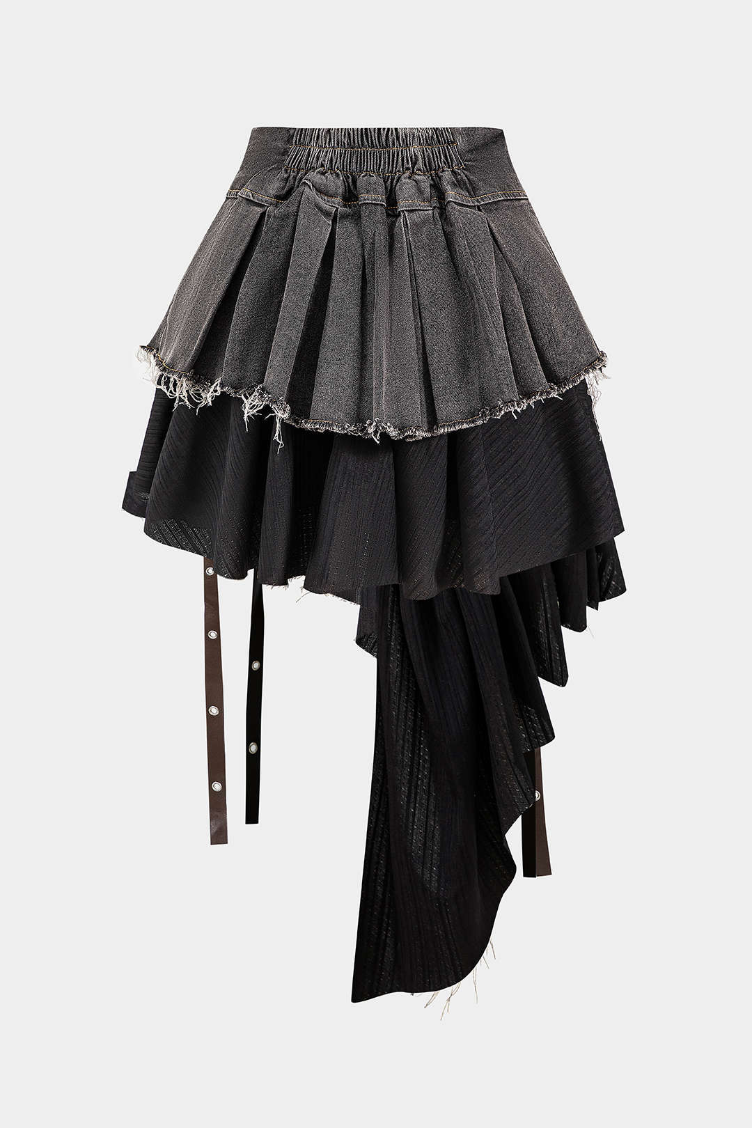 Denim High Waist Patchwork Skirt