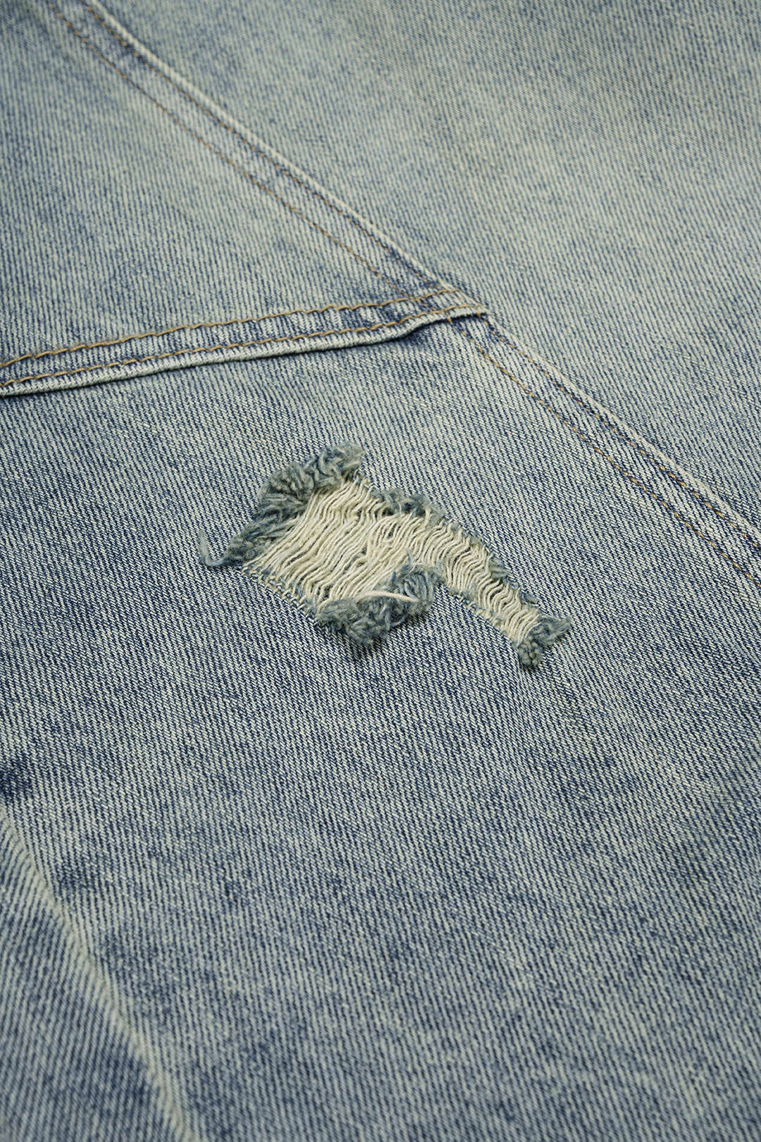 Denim Asymmetrical Frayed Jeans
