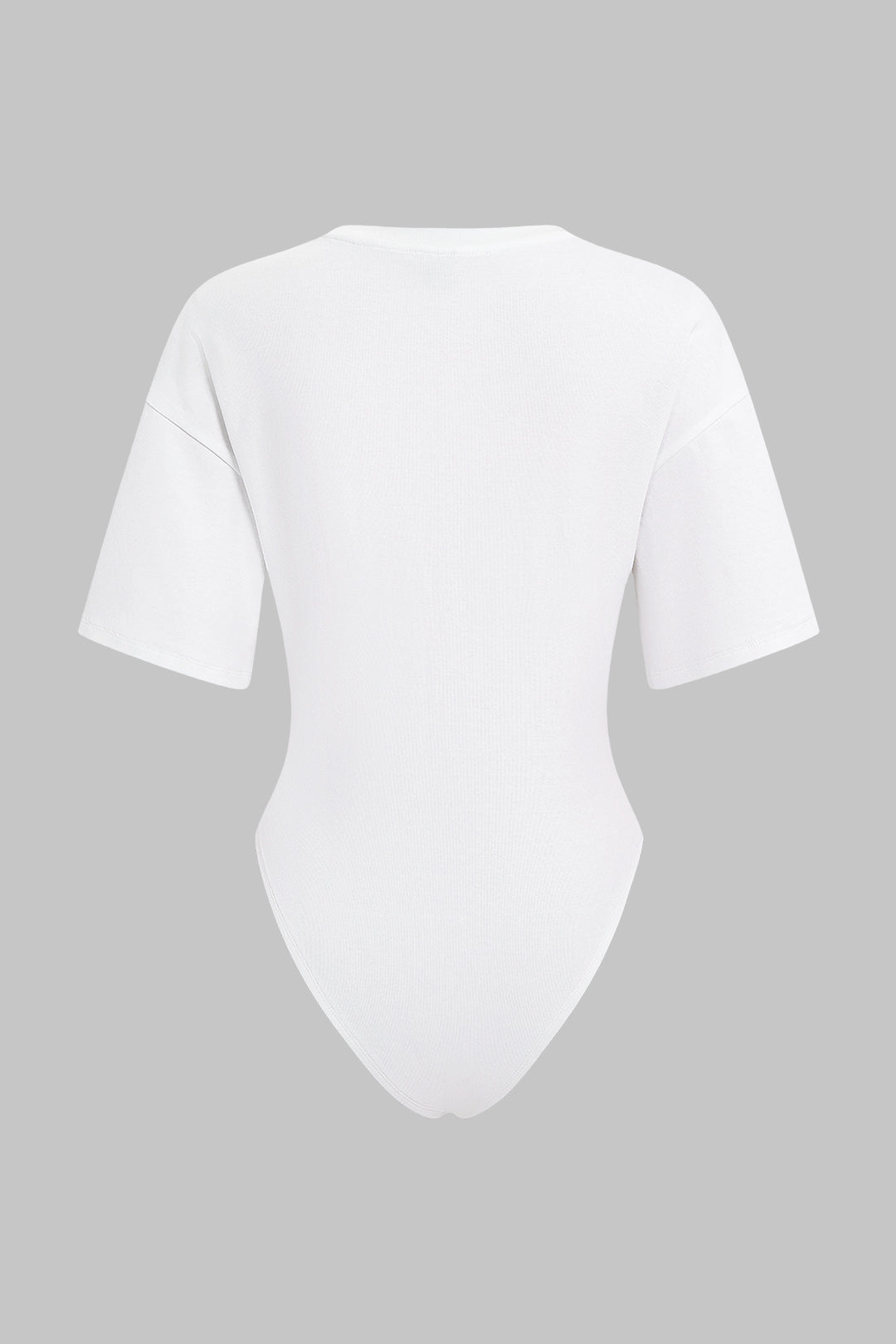 Solid Round Neck Short Sleeve Bodysuit