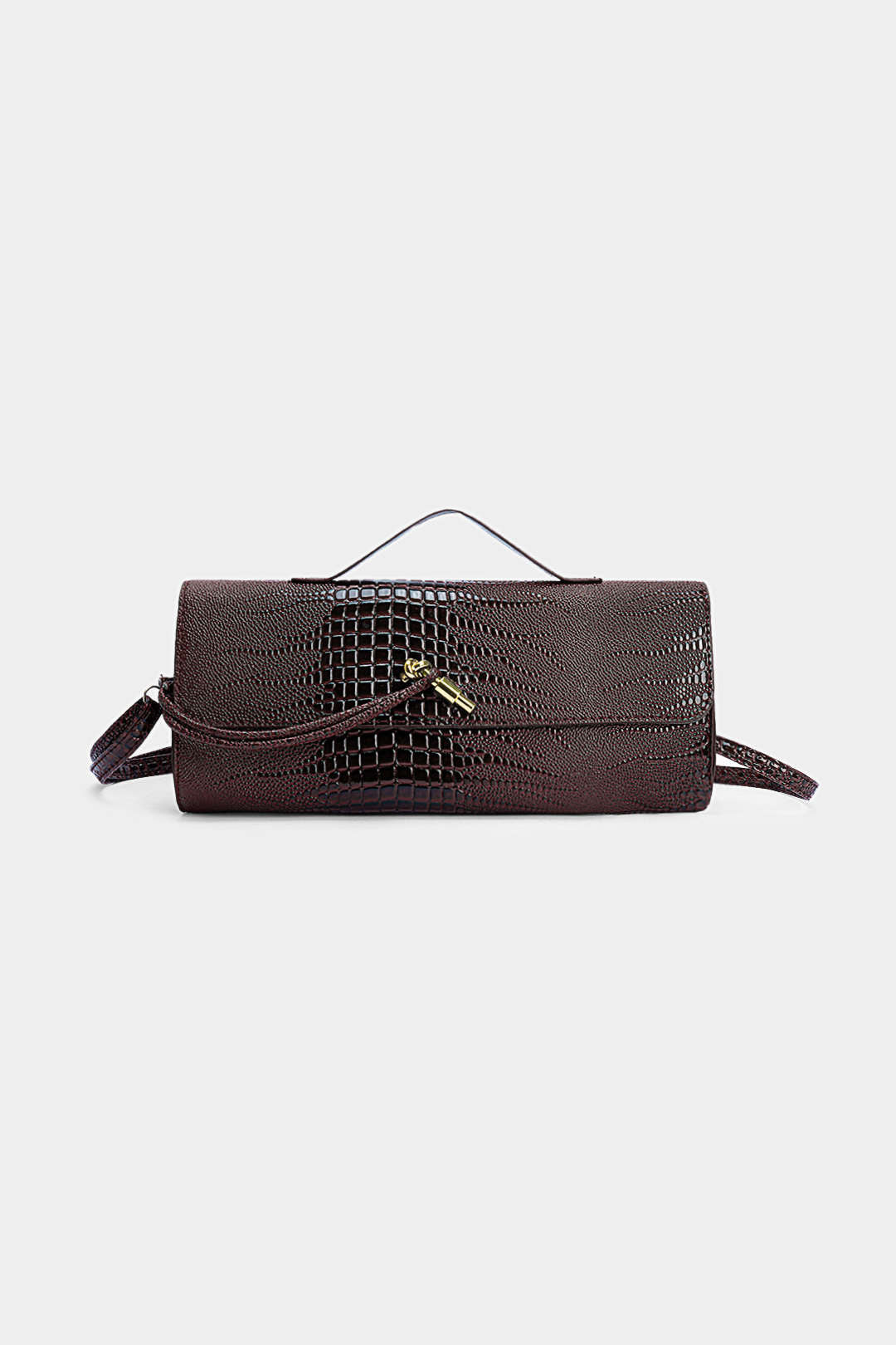 Crocodile Skin Pattern Faux Leather Clutch Bag