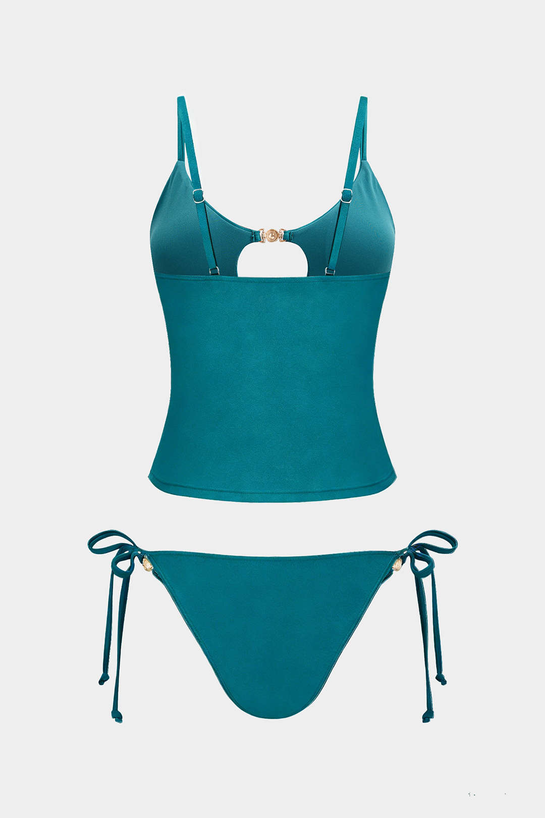 Metallic Decor Cut Out Bikini Set