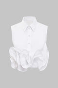 Button Ruffle Ruched Tank Top