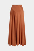 Solid Asymmetrical Ruched Skirt