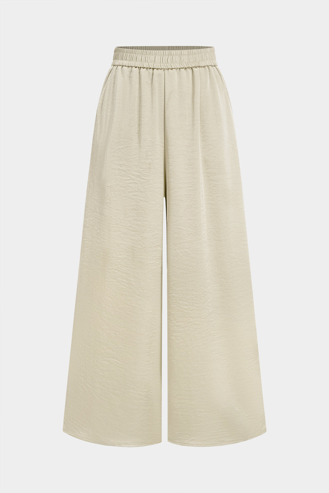 Satin High Waist Wide Leg Trousers