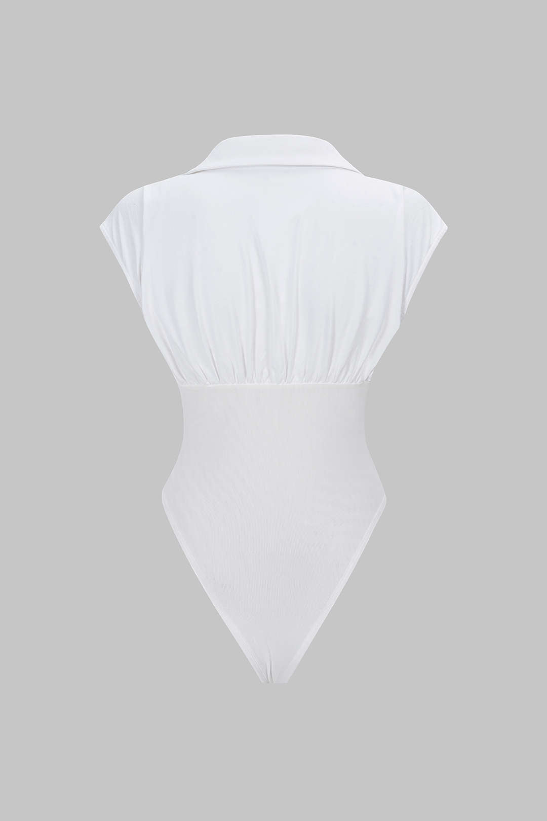 Solid Waist-Cinching Short Sleeve Bodysuit