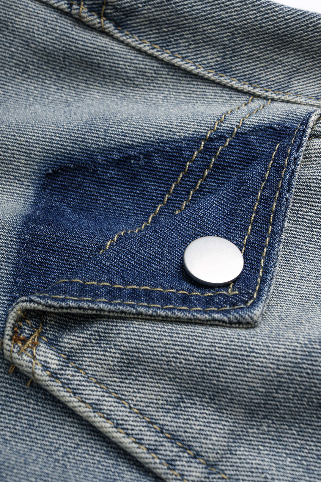 Denim Contrast High Waist Pocket Shorts