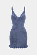 Cowl Neck Twist Knot Sleeveless Mini Dress